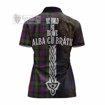 MacLennan (McLennan) Tartan Family Crest Women's Polo Shirt Alba Gu Brath Be Brave Lion Ancient Style
