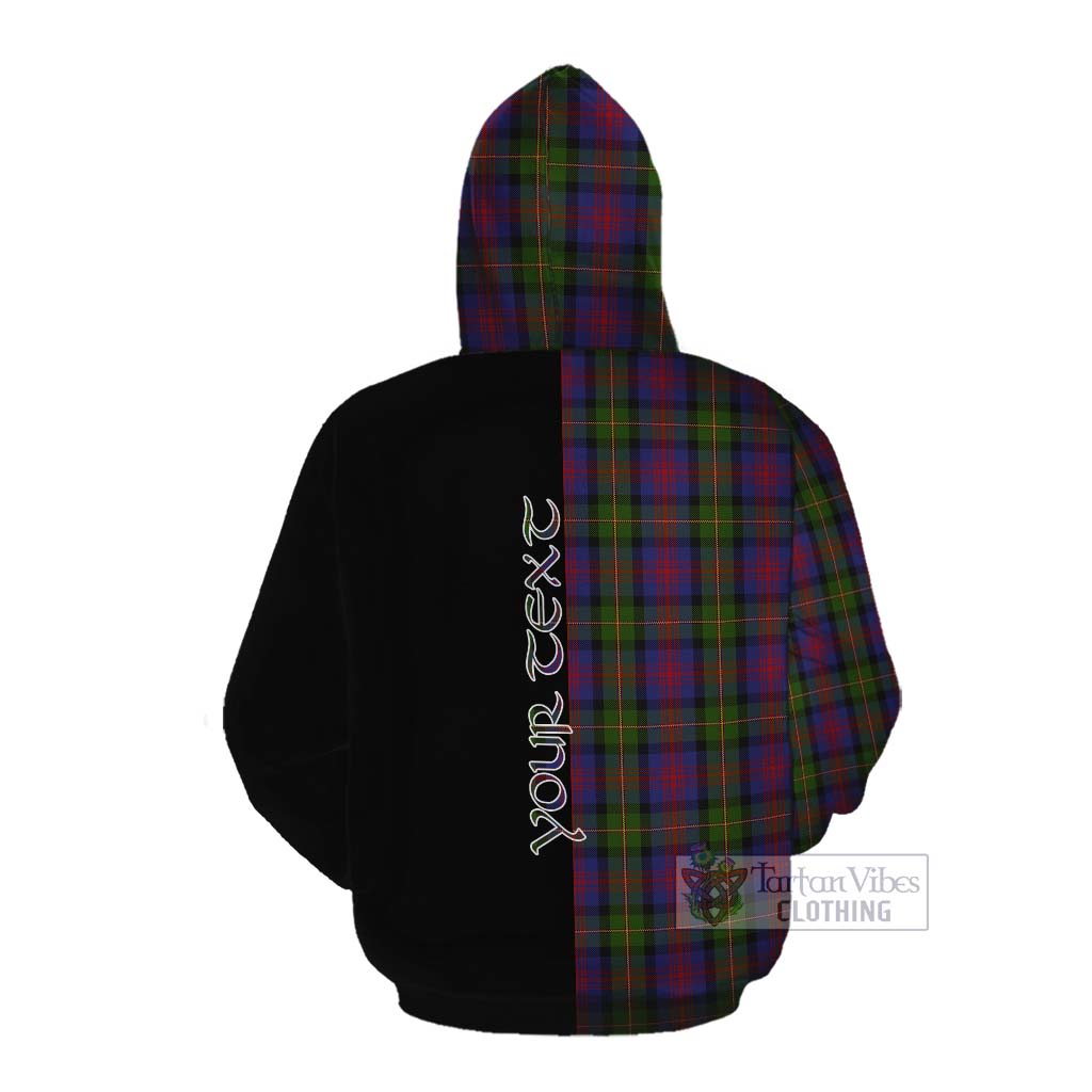 Tartan Vibes Clothing MacLennan (McLennan) Tartan Cotton Hoodie with Family Crest and Half Of Me Style