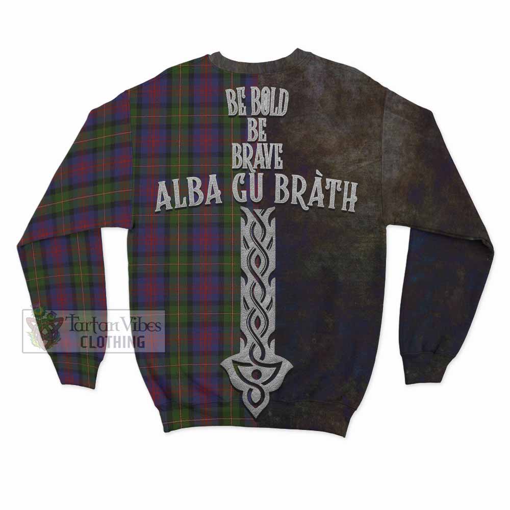 Tartan Vibes Clothing MacLennan (McLennan) Tartan Family Crest Sweatshirt Alba Gu Brath Be Brave Lion Ancient Style