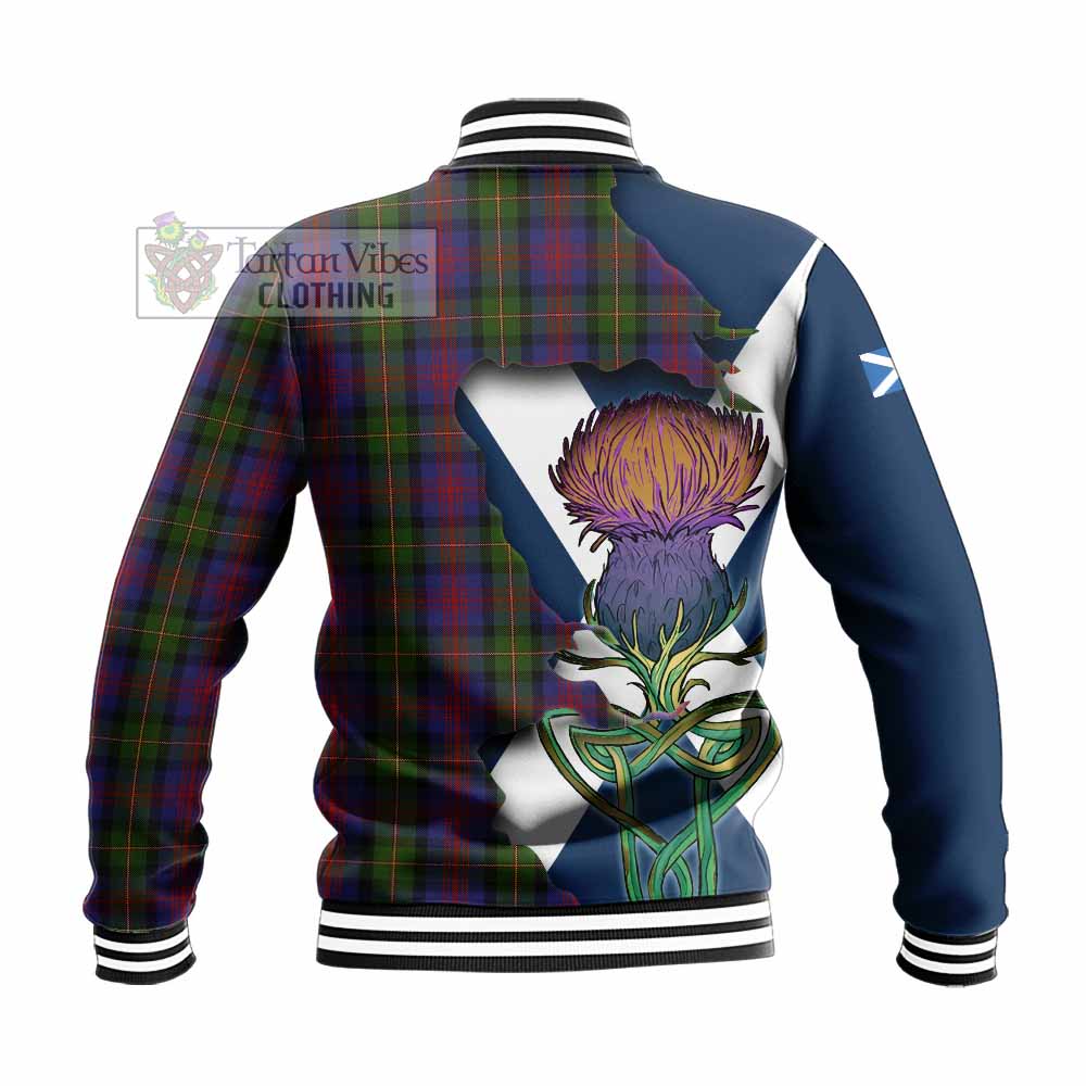 Tartan Vibes Clothing MacLennan (McLennan) Tartan Family Crest Baseball Jacket Scottish Thistle Celtic Inspired