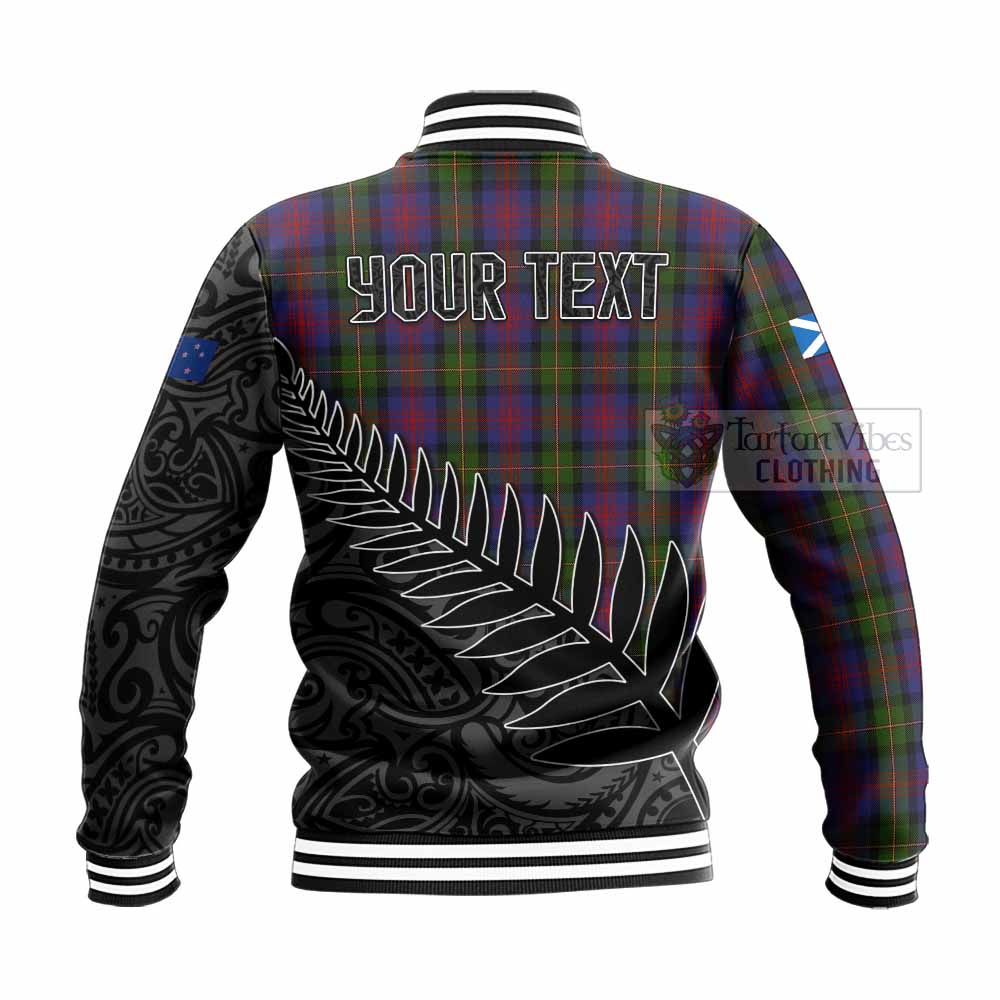 Tartan Vibes Clothing MacLennan (McLennan) Crest Tartan Baseball Jacket with New Zealand Silver Fern Half Style