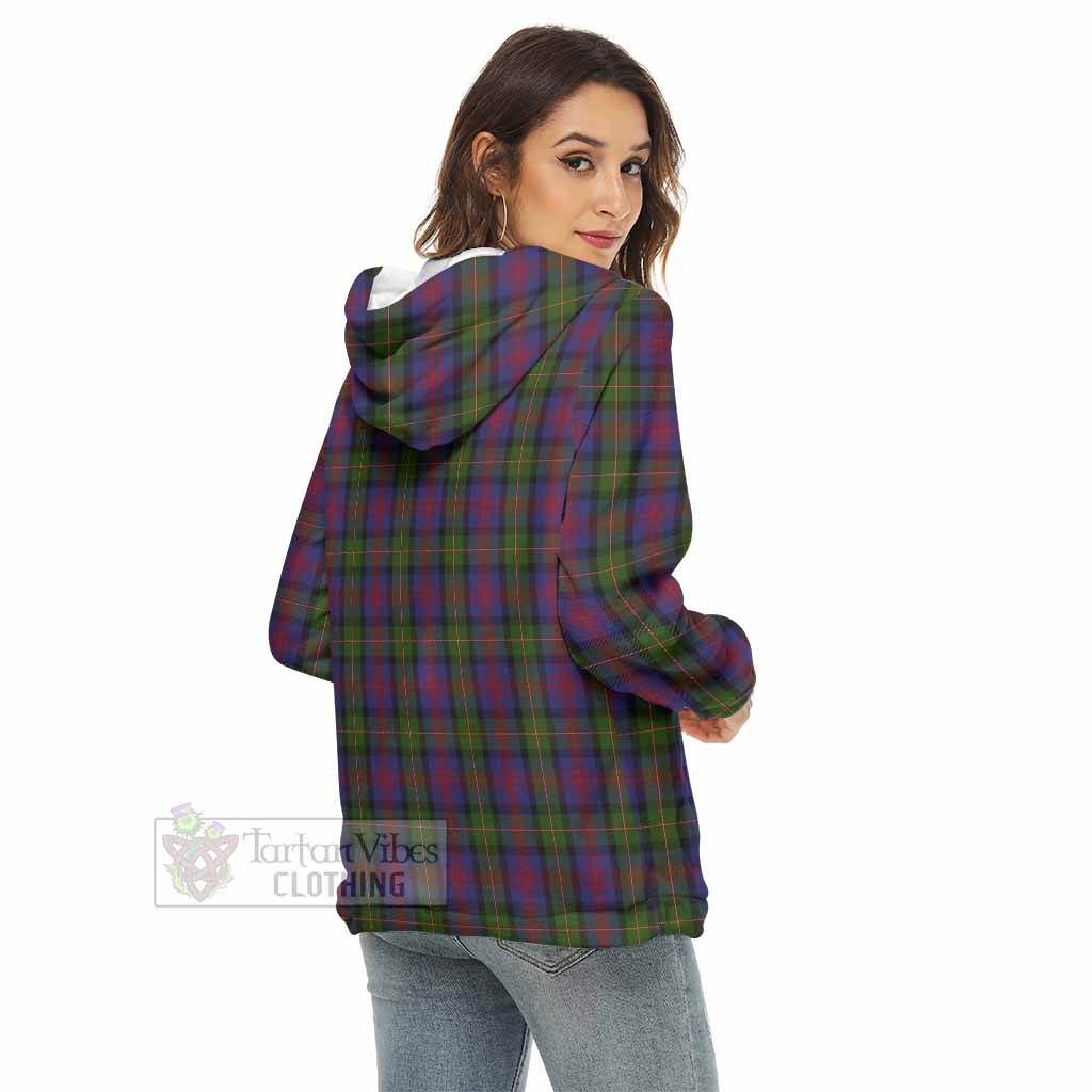 Tartan Vibes Clothing MacLennan (McLennan) Tartan Crest Women's Borg  Half Zip Fleece Hoodie