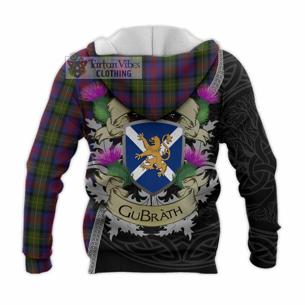 Tartan Vibes Clothing MacLennan (McLennan) Tartan Family Crest Knitted Hoodie Lion Rampant Royal Thistle Shield Celtic Inspired