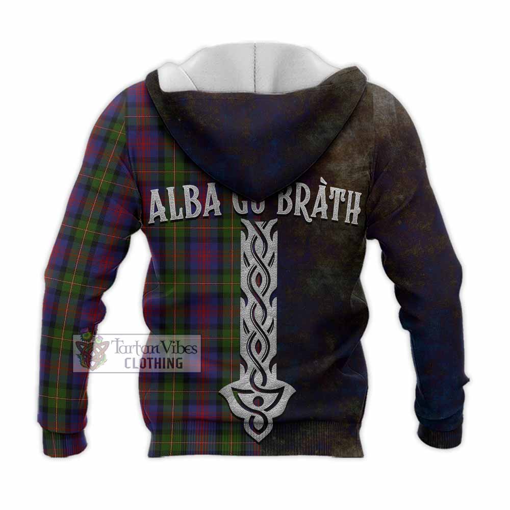 Tartan Vibes Clothing MacLennan (McLennan) Tartan Family Crest Knitted Hoodie Alba Gu Brath Be Brave Lion Ancient Style