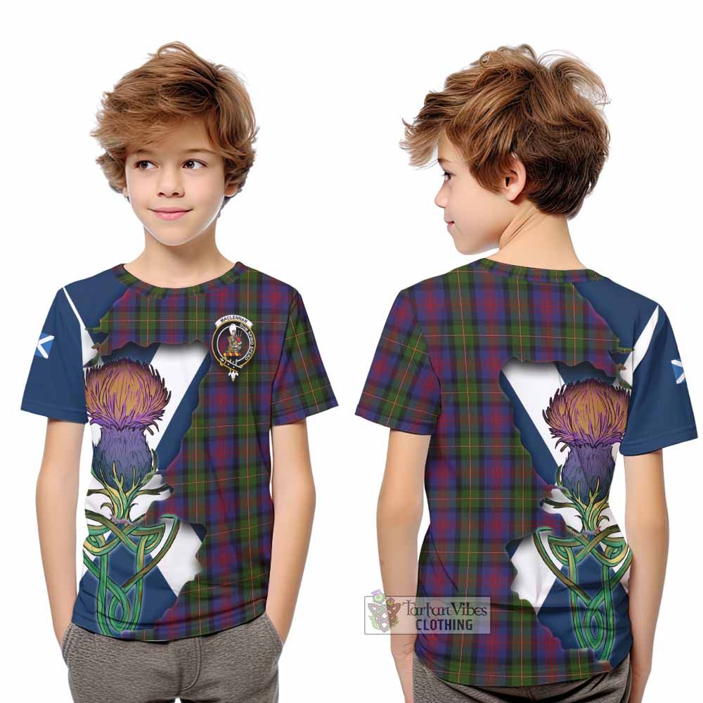 Tartan Vibes Clothing MacLennan (McLennan) Tartan Family Crest Kid T-Shirt Scottish Thistle Celtic Inspired