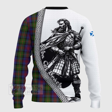 Tartan Vibes Clothing MacLennan (McLennan) Tartan Clan Crest Knitted Sweater with Highlander Warrior Celtic Style