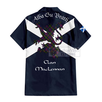 Tartan Vibes Clothing MacLennan (McLennan) Tartan Lion Rampant Short Sleeve Button Shirt – Proudly Display Your Heritage with Alba Gu Brath and Clan Name
