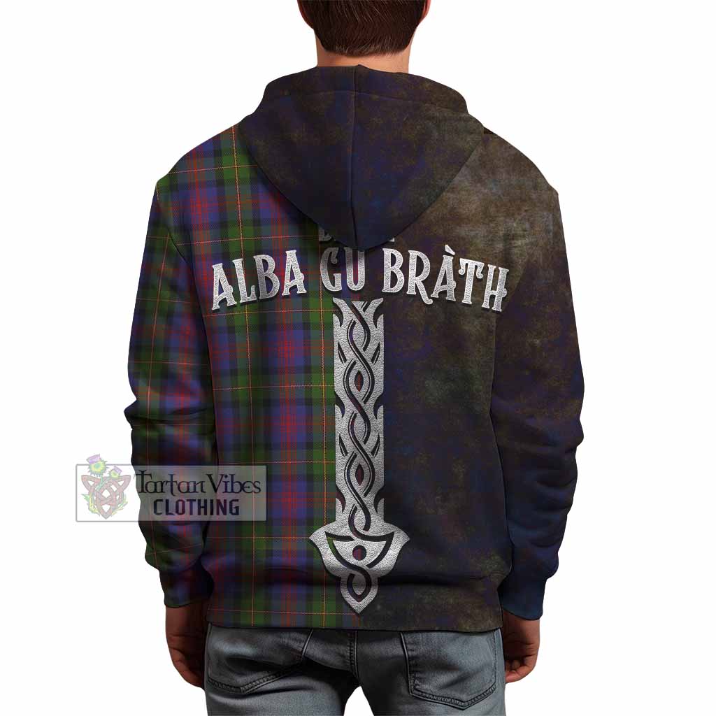 Tartan Vibes Clothing MacLennan (McLennan) Tartan Family Crest Hoodie Alba Gu Brath Be Brave Lion Ancient Style