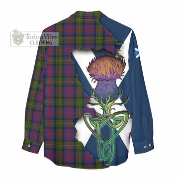 MacLennan (McLennan) Tartan Family Crest Women's Casual Shirt Scottish Thistle Celtic Inspired