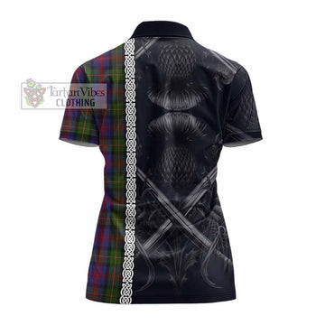 Tartan Vibes Clothing MacLennan (McLennan) Tartan Women's Polo Shirt with Family Crest Cross Sword Thistle Celtic Vibes
