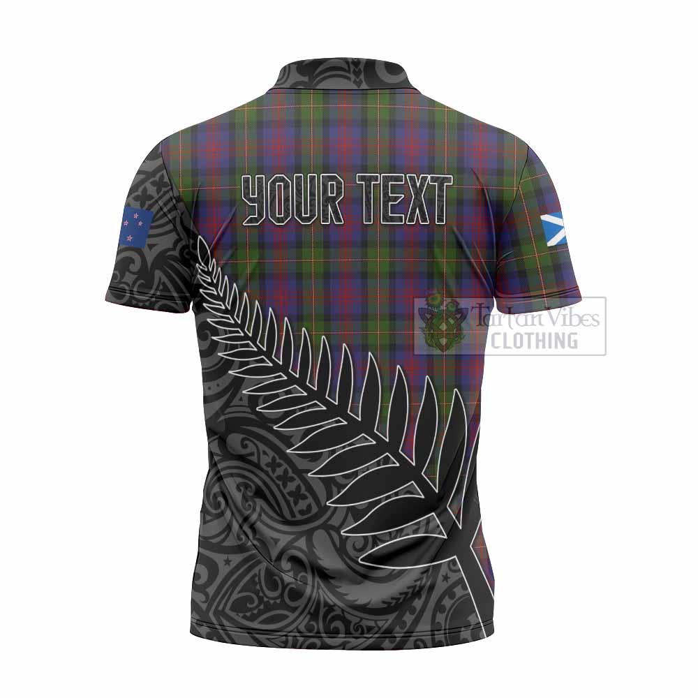 Tartan Vibes Clothing MacLennan (McLennan) Crest Tartan Zipper Polo Shirt with New Zealand Silver Fern Half Style