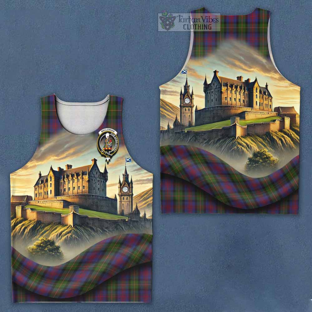 Tartan Vibes Clothing MacLennan (McLennan) Tartan Family Crest Men's Tank Top with Scottish Ancient Castle Style