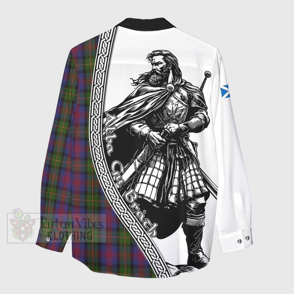 Tartan Vibes Clothing MacLennan (McLennan) Tartan Clan Crest Women's Casual Shirt with Highlander Warrior Celtic Style