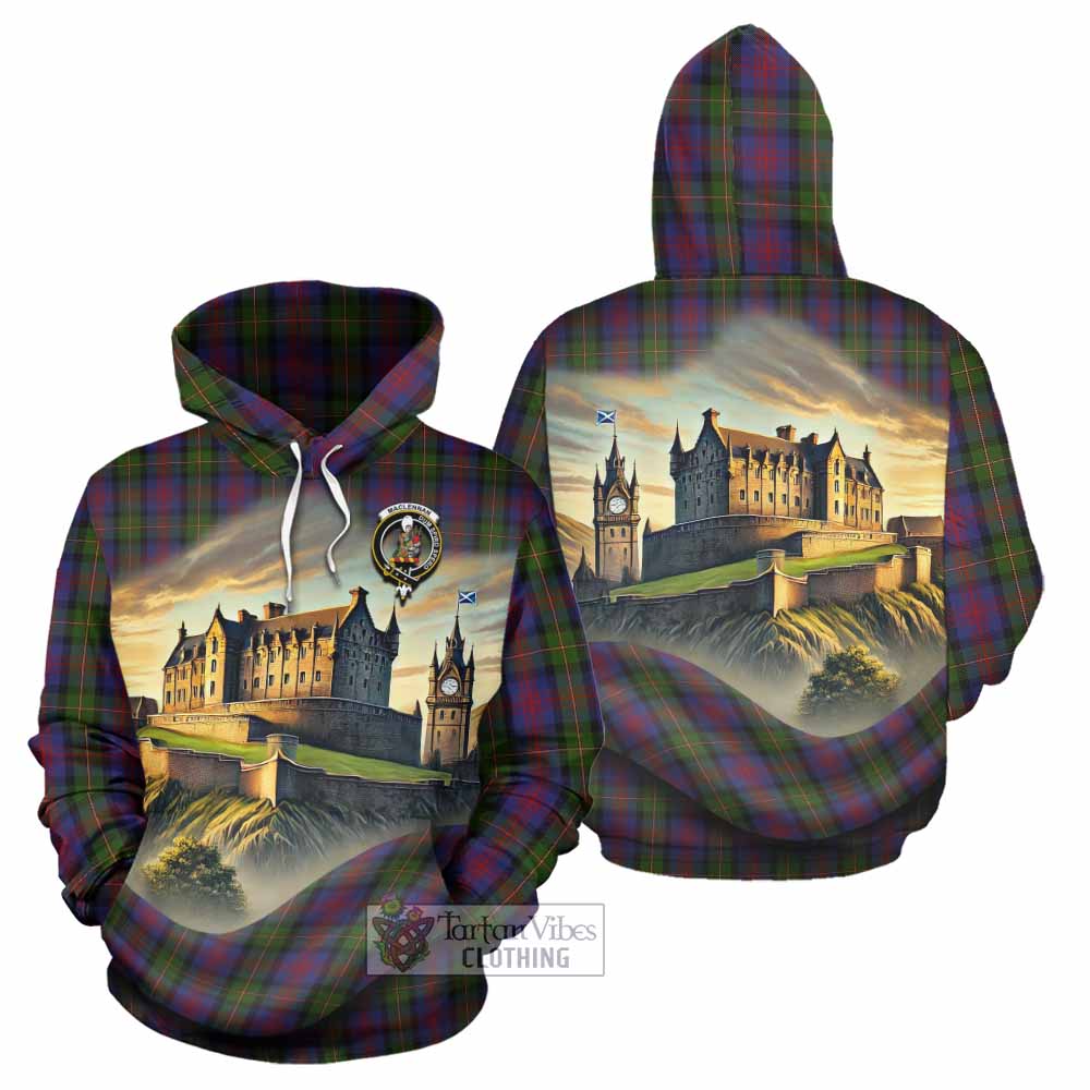 Tartan Vibes Clothing MacLennan (McLennan) Tartan Family Crest Hoodie with Scottish Ancient Castle Style