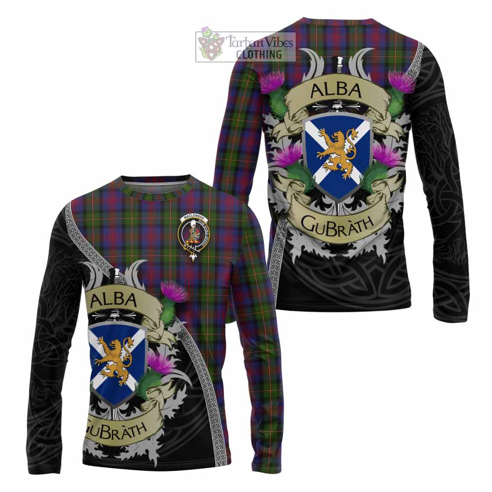 Tartan Vibes Clothing MacLennan (McLennan) Tartan Family Crest Long Sleeve T-Shirt Lion Rampant Royal Thistle Shield Celtic Inspired