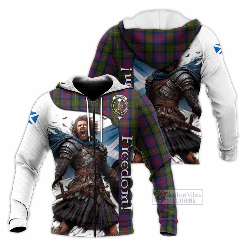 Tartan Vibes Clothing MacLennan (McLennan) Crest Tartan Knitted Hoodie Inspired by the Freedom of Scottish Warrior
