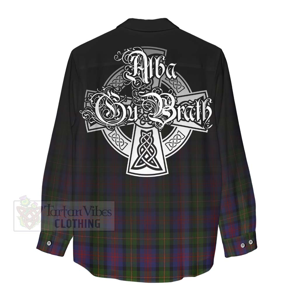 Tartan Vibes Clothing MacLennan (McLennan) Tartan Women's Casual Shirt Featuring Alba Gu Brath Family Crest Celtic Inspired
