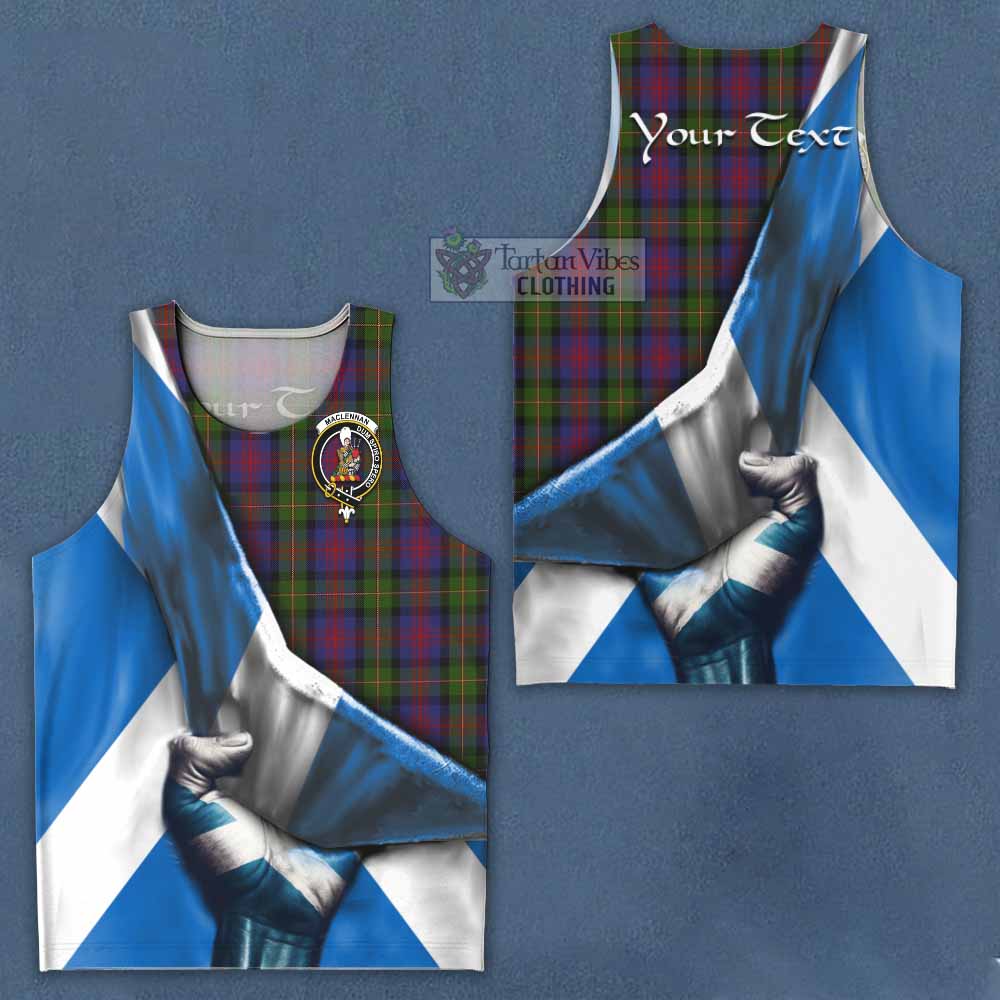 Tartan Vibes Clothing MacLennan (McLennan) Tartan Men's Tank Top with Family Crest Scotland Patriotic Style
