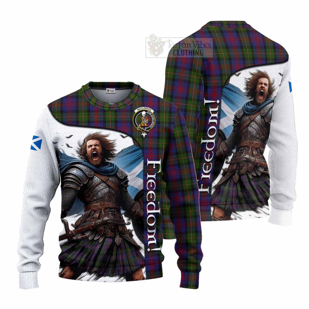 Tartan Vibes Clothing MacLennan (McLennan) Crest Tartan Knitted Sweater Inspired by the Freedom of Scottish Warrior