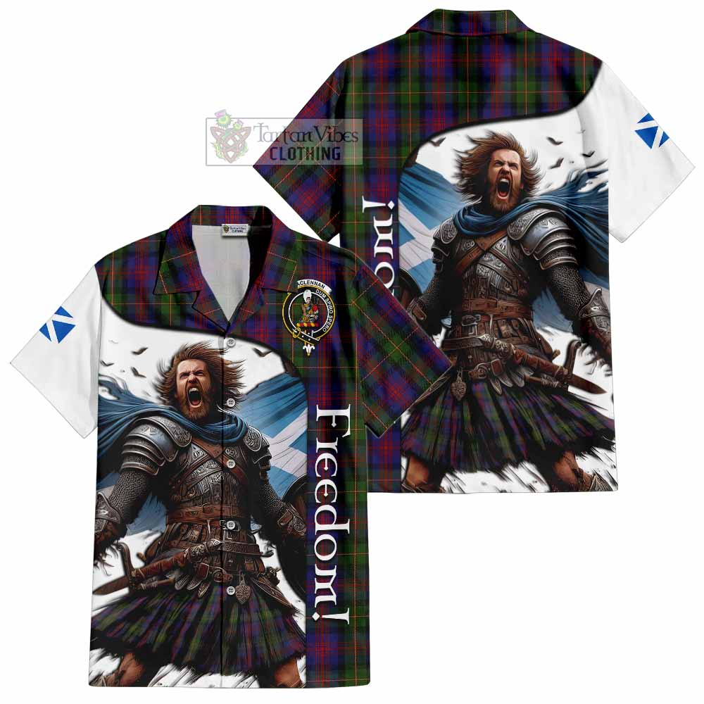 Tartan Vibes Clothing MacLennan (McLennan) Crest Tartan Short Sleeve Button Shirt Inspired by the Freedom of Scottish Warrior