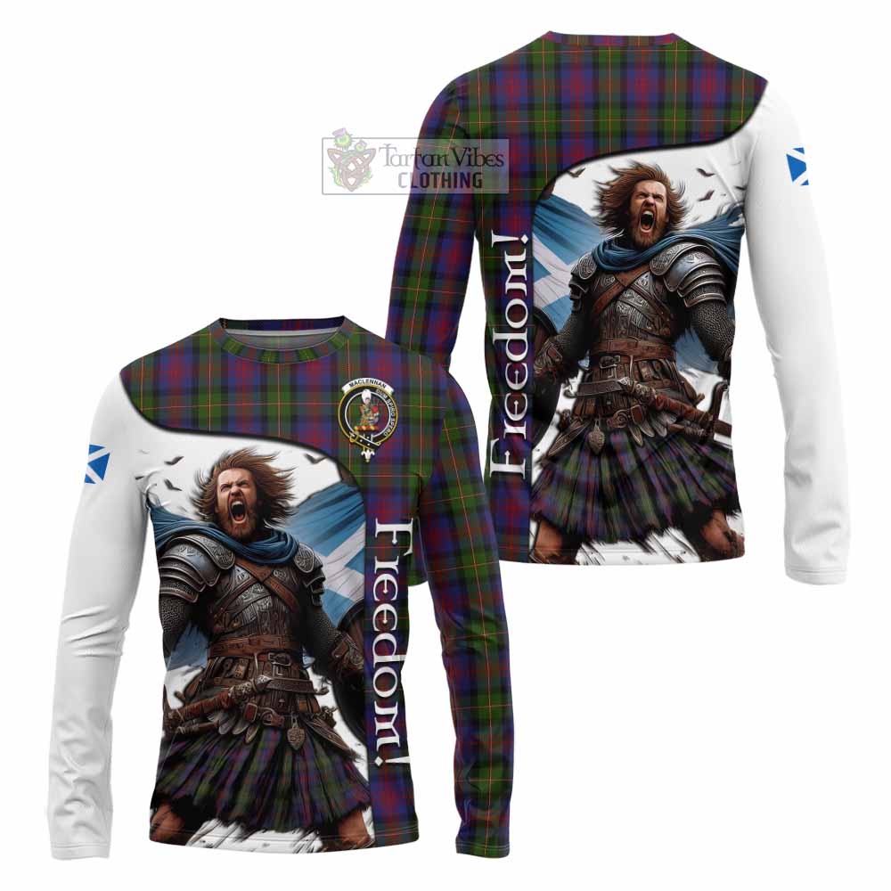 Tartan Vibes Clothing MacLennan (McLennan) Crest Tartan Long Sleeve T-Shirt Inspired by the Freedom of Scottish Warrior
