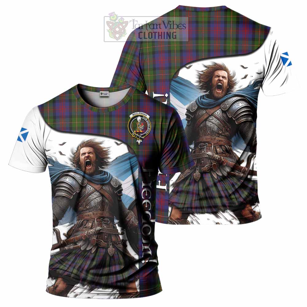 MacLennan (McLennan) Crest Tartan T-Shirt Inspired by the Freedom of Scottish Warrior