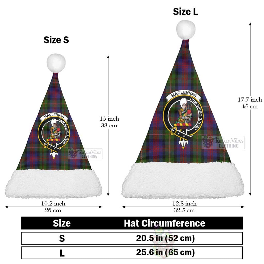 Tartan Vibes Clothing MacLennan (McLennan) Tartan Christmas Santa Hats with Family Crest