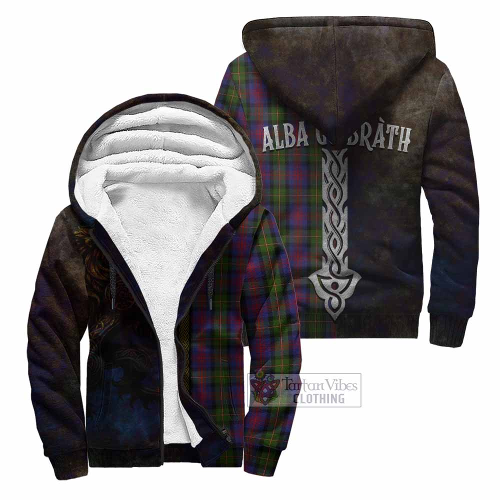 Tartan Vibes Clothing MacLennan (McLennan) Tartan Family Crest Sherpa Hoodie Alba Gu Brath Be Brave Lion Ancient Style