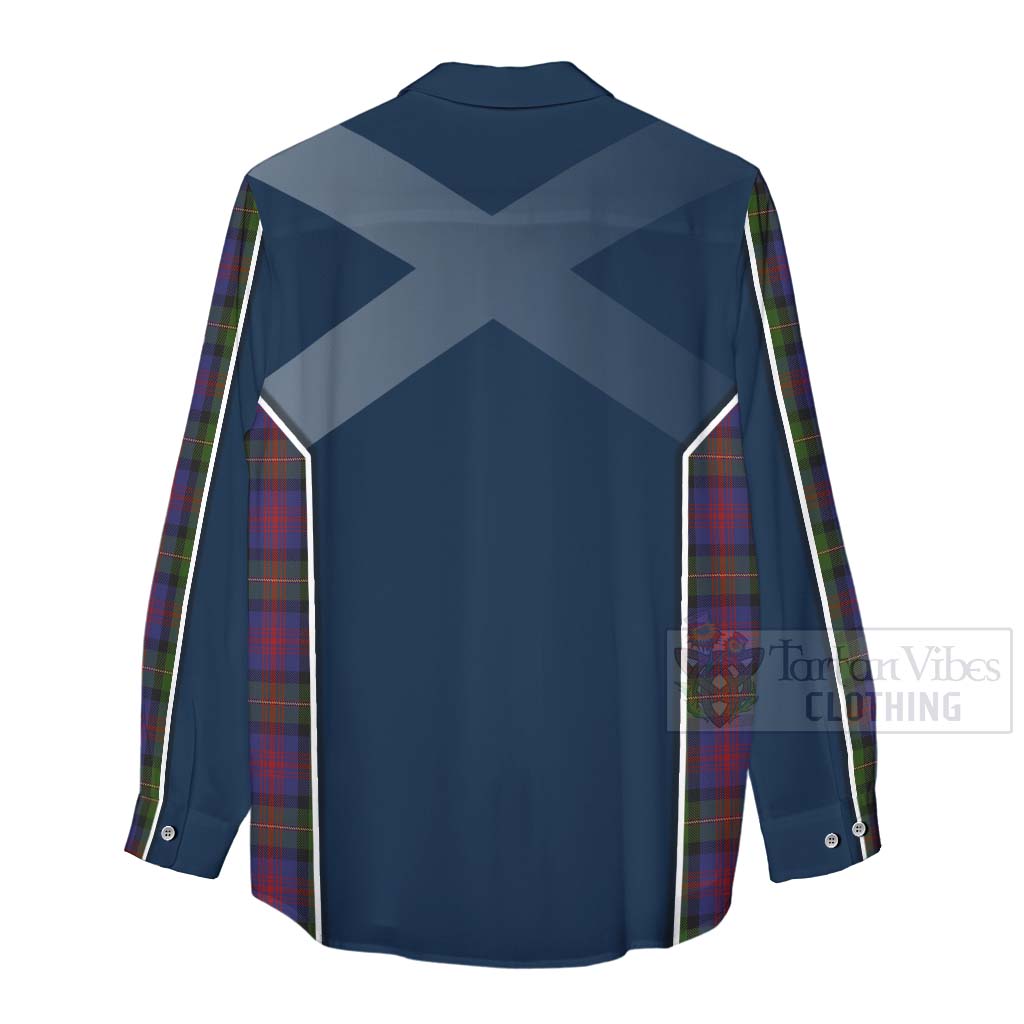 Tartan Vibes Clothing MacLennan (McLennan) Tartan Women's Casual Shirt with Family Crest and Scottish Thistle Vibes Sport Style