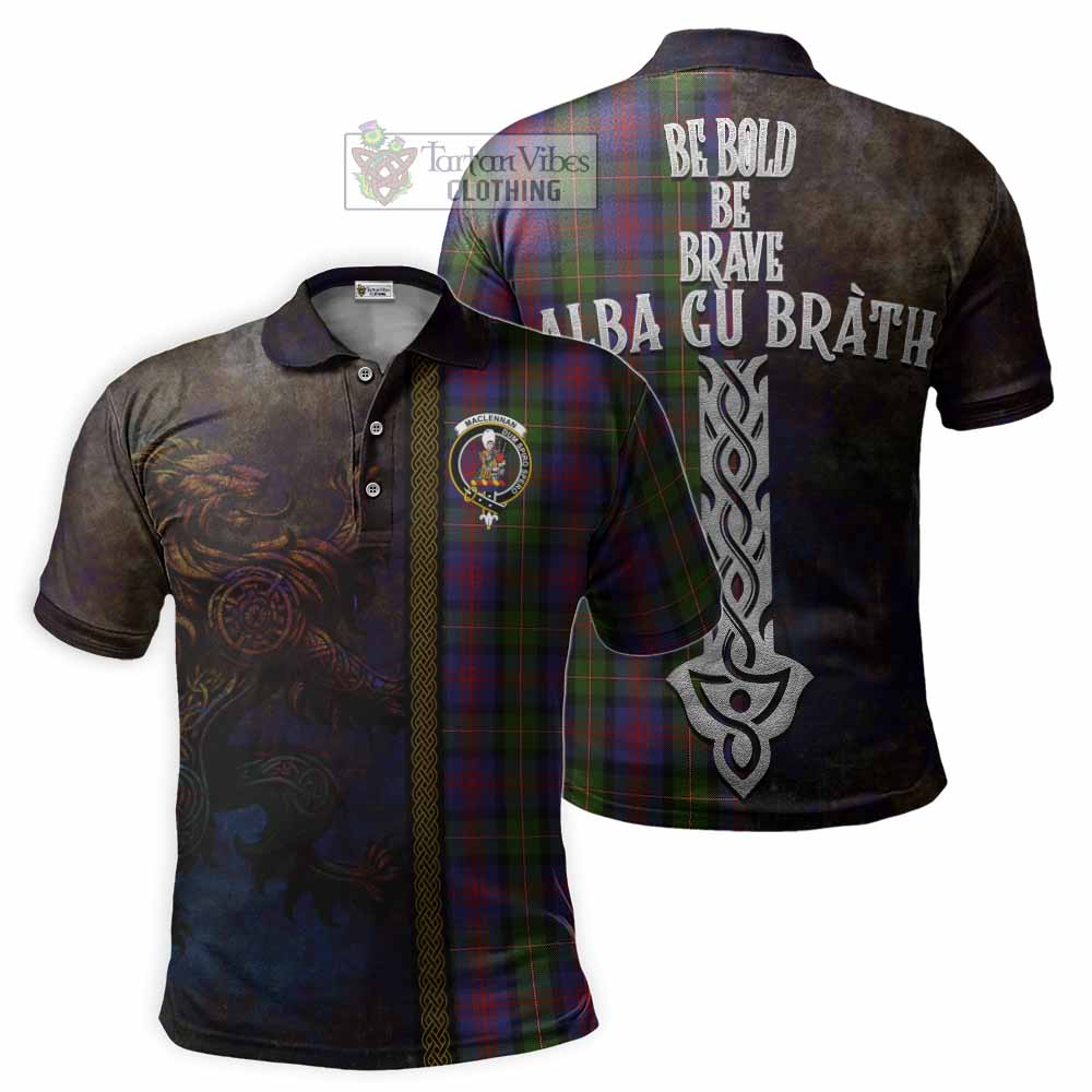 Tartan Vibes Clothing MacLennan (McLennan) Tartan Family Crest Polo Shirt Alba Gu Brath Be Brave Lion Ancient Style