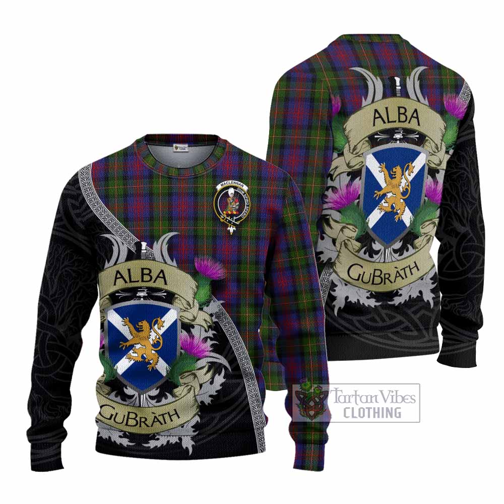 Tartan Vibes Clothing MacLennan (McLennan) Tartan Family Crest Knitted Sweater Lion Rampant Royal Thistle Shield Celtic Inspired