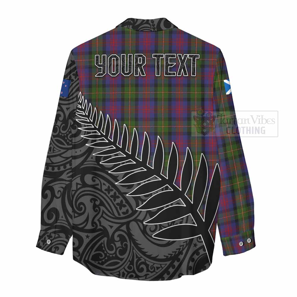 Tartan Vibes Clothing MacLennan (McLennan) Crest Tartan Women's Casual Shirt with New Zealand Silver Fern Half Style