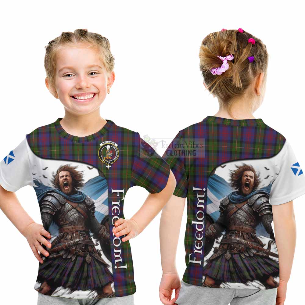 Tartan Vibes Clothing MacLennan (McLennan) Crest Tartan Kid T-Shirt Inspired by the Freedom of Scottish Warrior