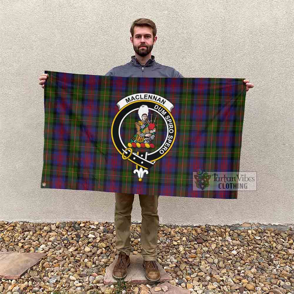 Tartan Vibes Clothing MacLennan (McLennan) Tartan House Flag with Family Crest