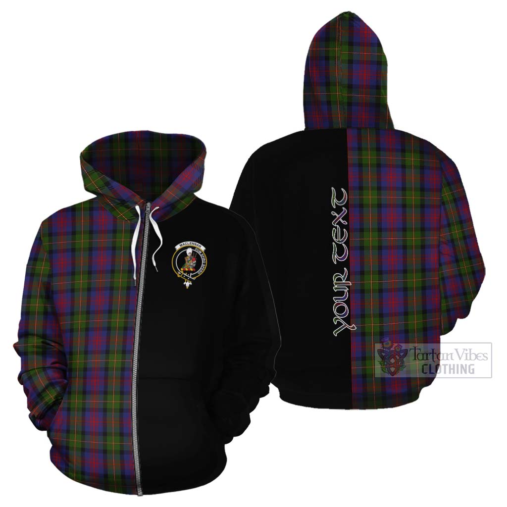 Tartan Vibes Clothing MacLennan (McLennan) Tartan Cotton Hoodie with Family Crest and Half Of Me Style
