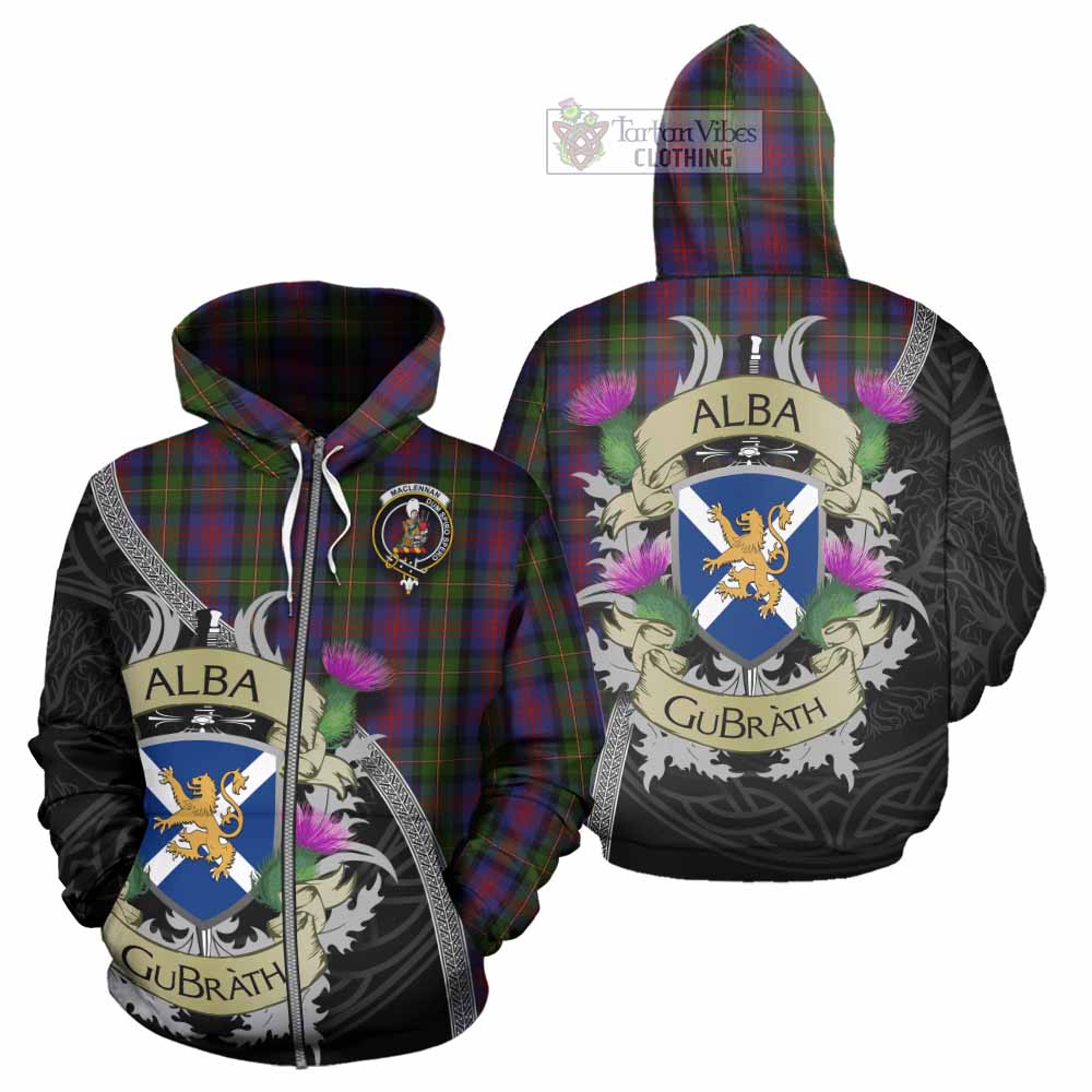Tartan Vibes Clothing MacLennan (McLennan) Tartan Family Crest Hoodie Lion Rampant Royal Thistle Shield Celtic Inspired