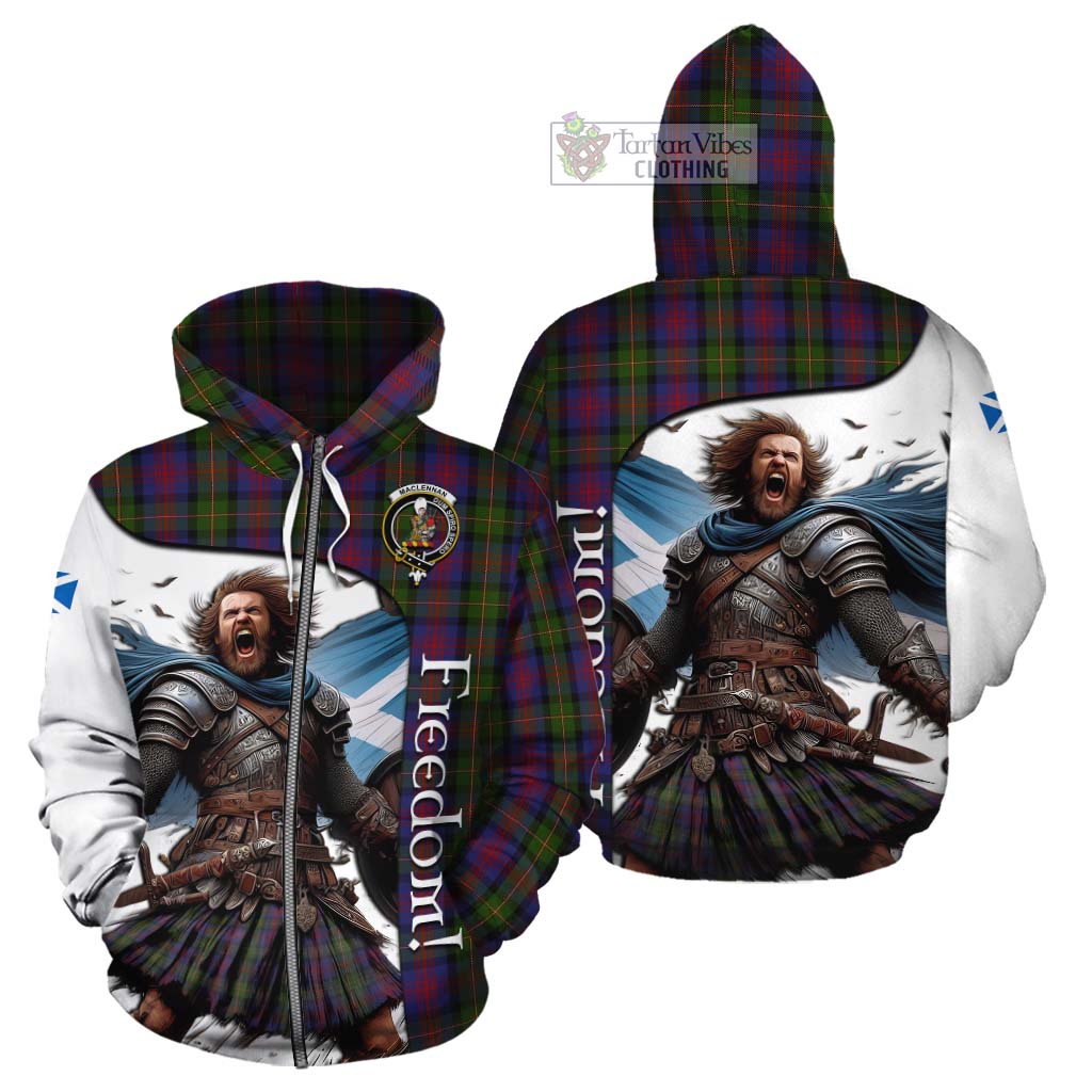 Tartan Vibes Clothing MacLennan (McLennan) Crest Tartan Cotton Hoodie Inspired by the Freedom of Scottish Warrior