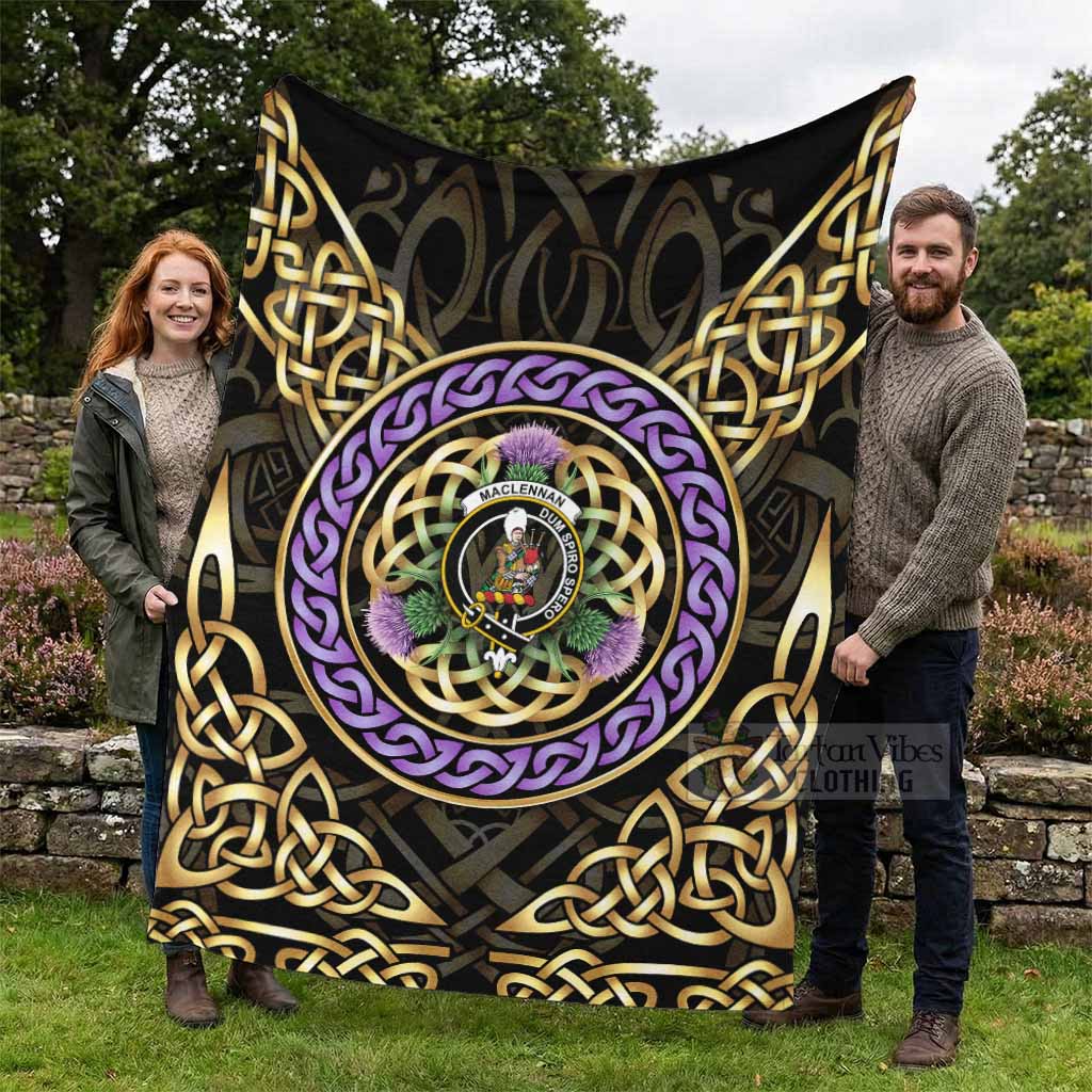 MacLennan (McLennan) Clan Crest Blanket Celtic Scottish Thistle - Tartan Vibes Clothing