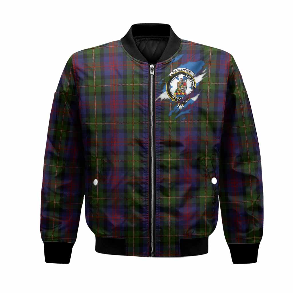 MacLennan (McLennan) Clan Crest In Me Tartan Bomber Jacket Scotland Flag Style