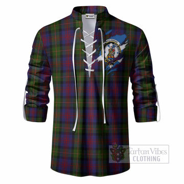 MacLennan (McLennan) Clan Crest In Me Tartan Ghillie Shirt Scotland Flag Style