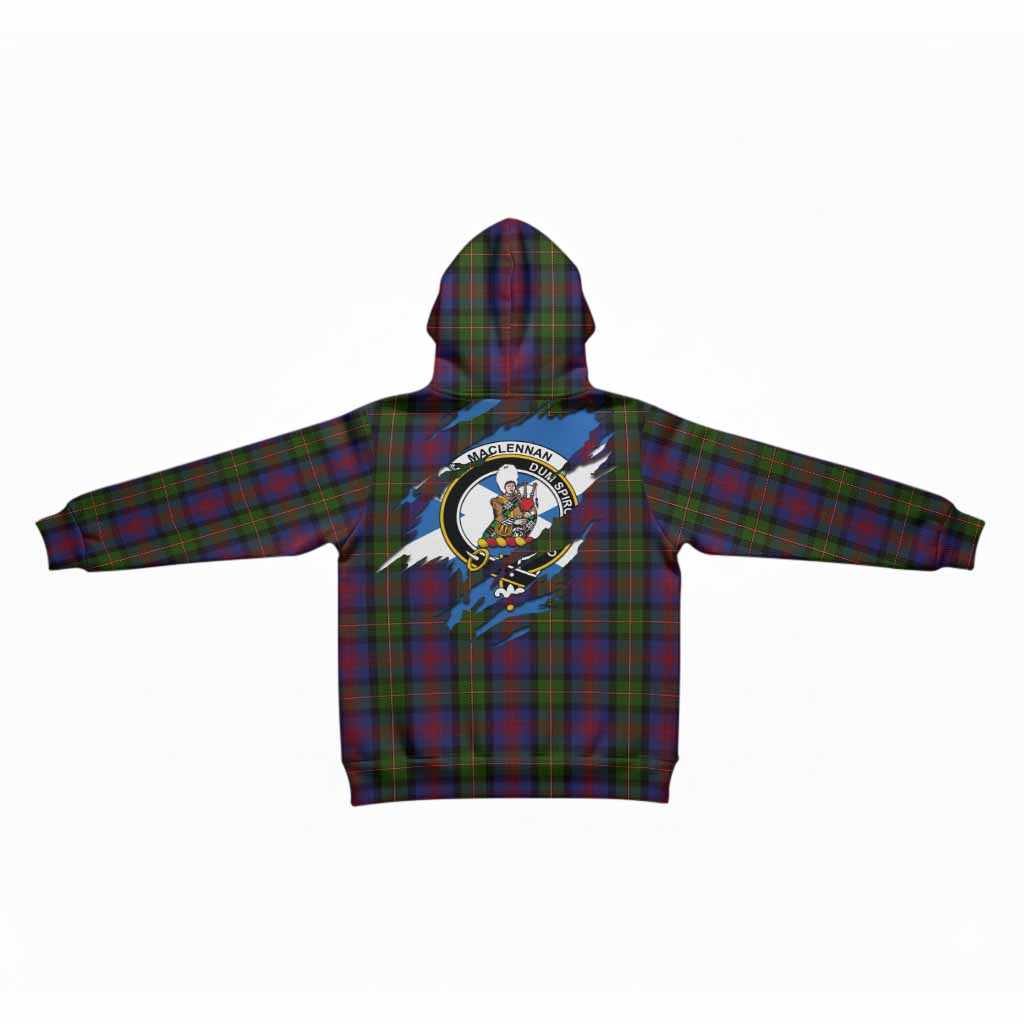 MacLennan (McLennan) Clan Crest In Me Tartan Kid Hoodie Scotland Flag Style