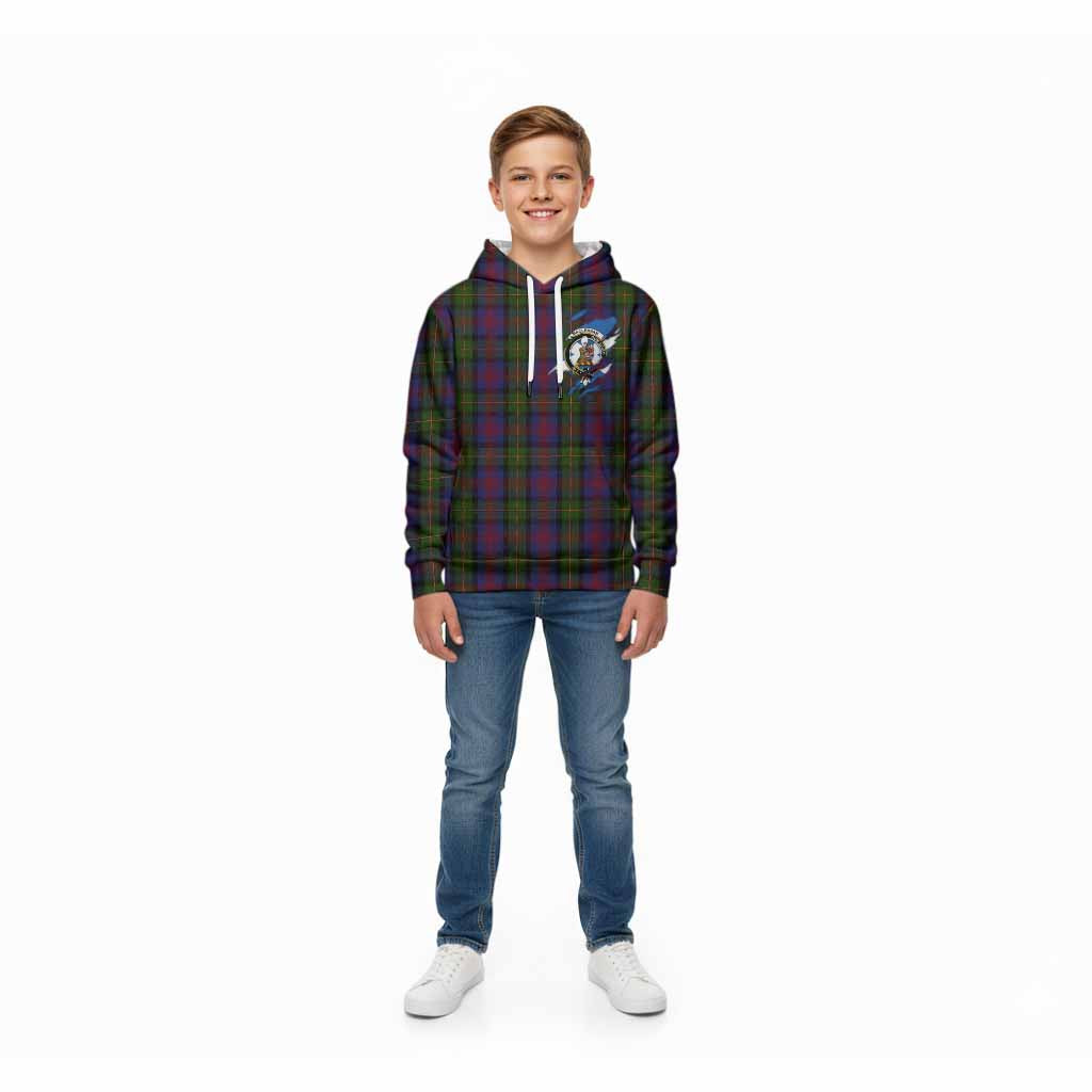 MacLennan (McLennan) Clan Crest In Me Tartan Kid Hoodie Scotland Flag Style