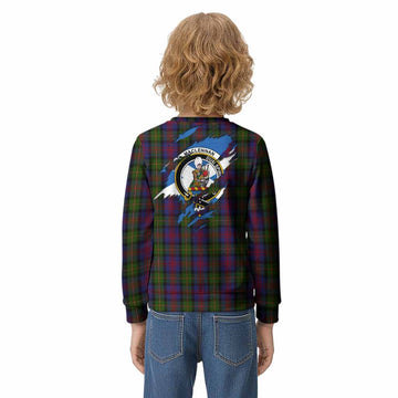 MacLennan (McLennan) Clan Crest In Me Tartan Kid Knitted Sweatshirt Scotland Flag Style