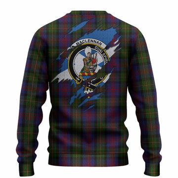 MacLennan (McLennan) Clan Crest In Me Tartan Knitted Sweater Scotland Flag Style