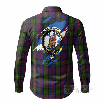 MacLennan (McLennan) Clan Crest In Me Tartan Long Sleeve Button Shirts Scotland Flag Style