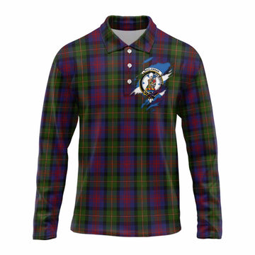 MacLennan (McLennan) Clan Crest In Me Tartan Long Sleeve Polo Shirt Scotland Flag Style