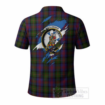 MacLennan (McLennan) Clan Crest In Me Tartan Polo Shirt Scotland Flag Style