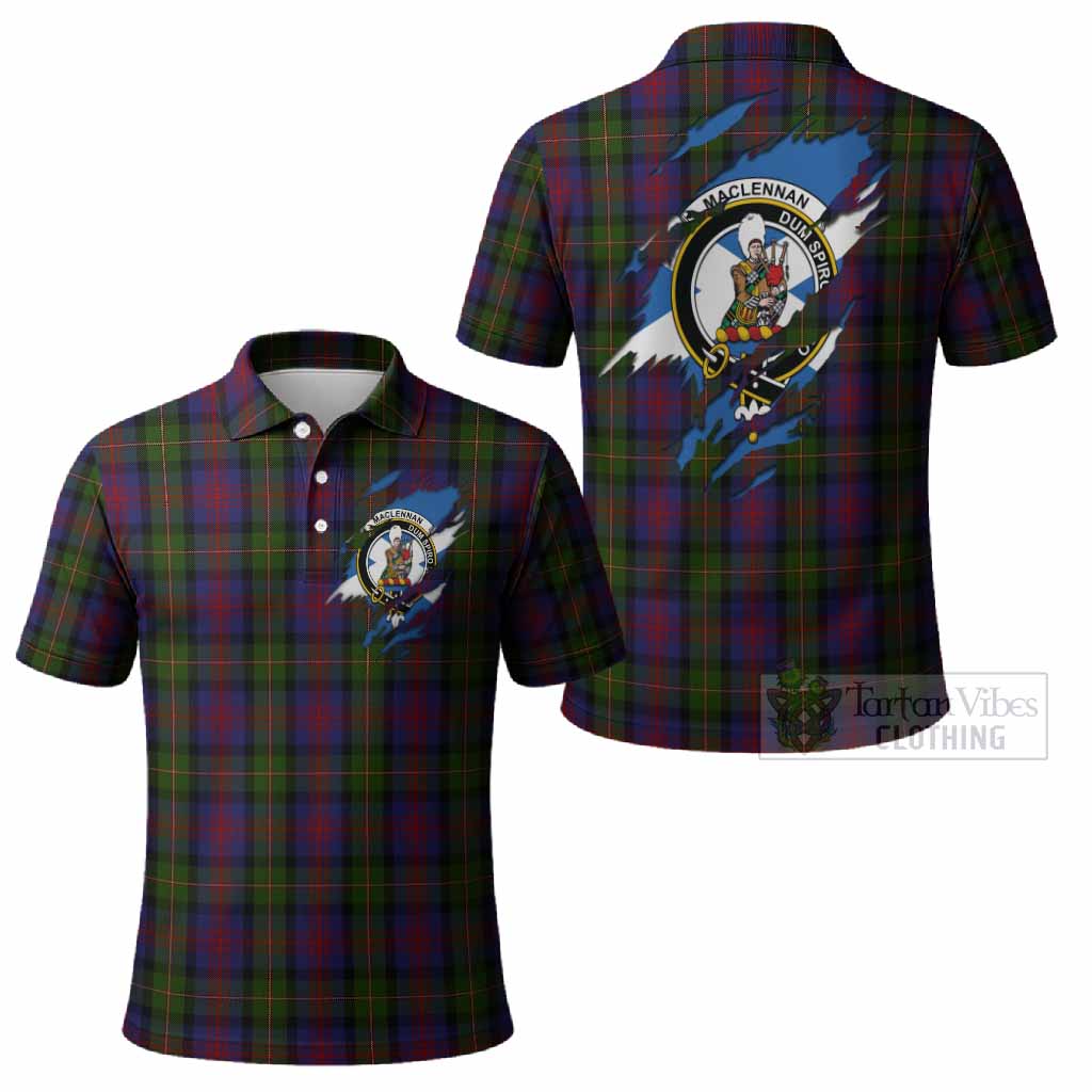 MacLennan (McLennan) Clan Crest In Me Tartan Polo Shirt Scotland Flag Style