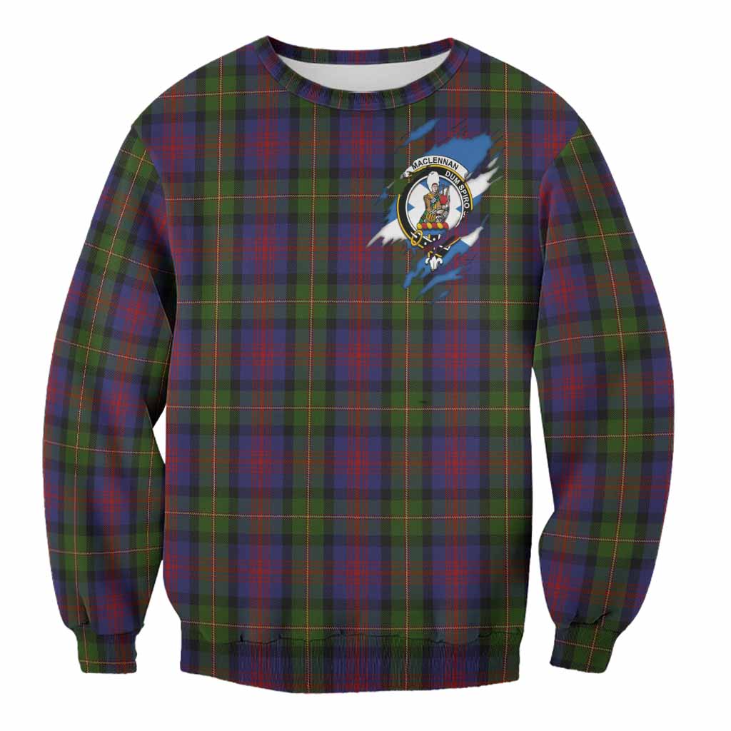 MacLennan (McLennan) Clan Crest In Me Tartan Sweatshirt Scotland Flag Style