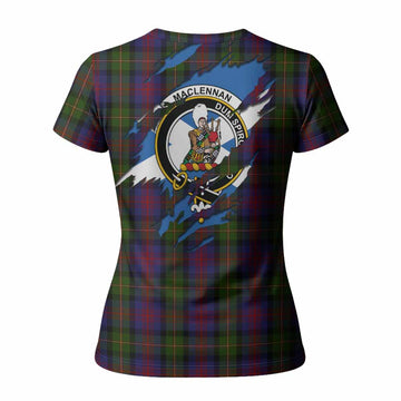 MacLennan (McLennan) Clan Crest In Me Tartan Women T shirt Scotland Flag Style